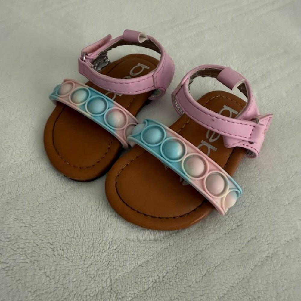 Bebe Baby Shoes Pink And Blue Pop It Size 2-3 quick closing Straps